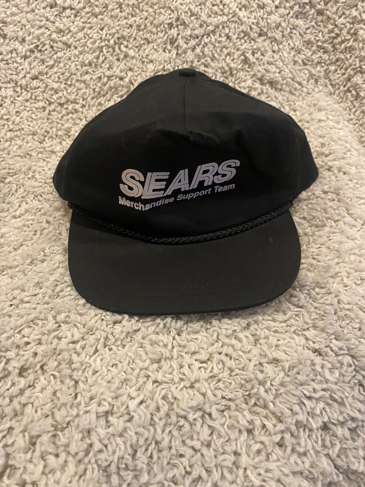 Vintage Sears Hat Cap SnapBack Adult One Size Black Home Central Casual Mens ***