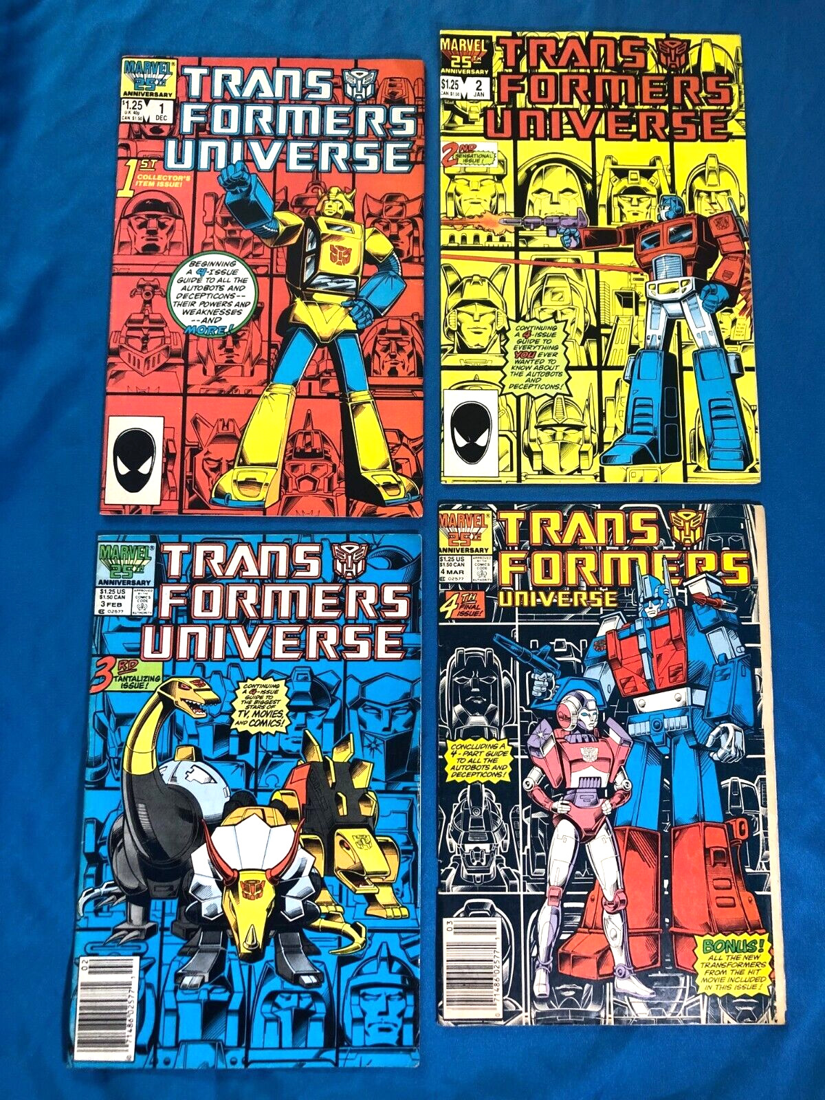 Transformers Universe # 1 2 3 4 (1986 Marvel) Complete Set *Lot of 4* VF (8.0)