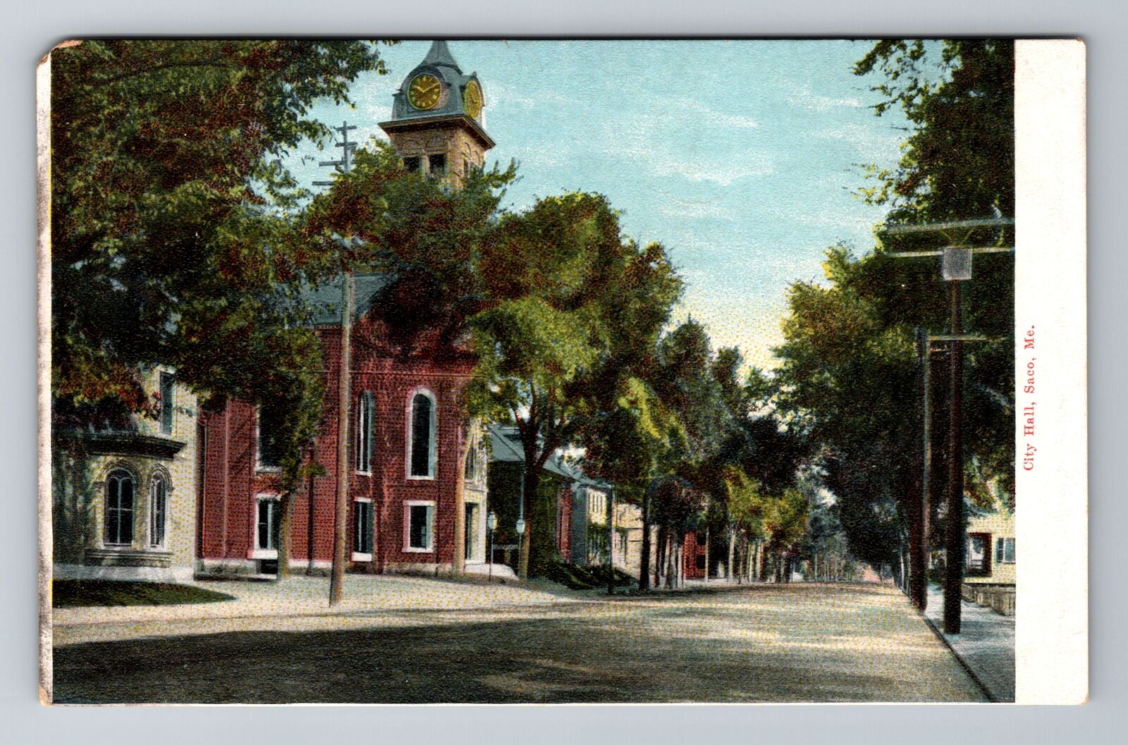 Saco ME-Maine, City Hall, Antique, Vintage Postcard