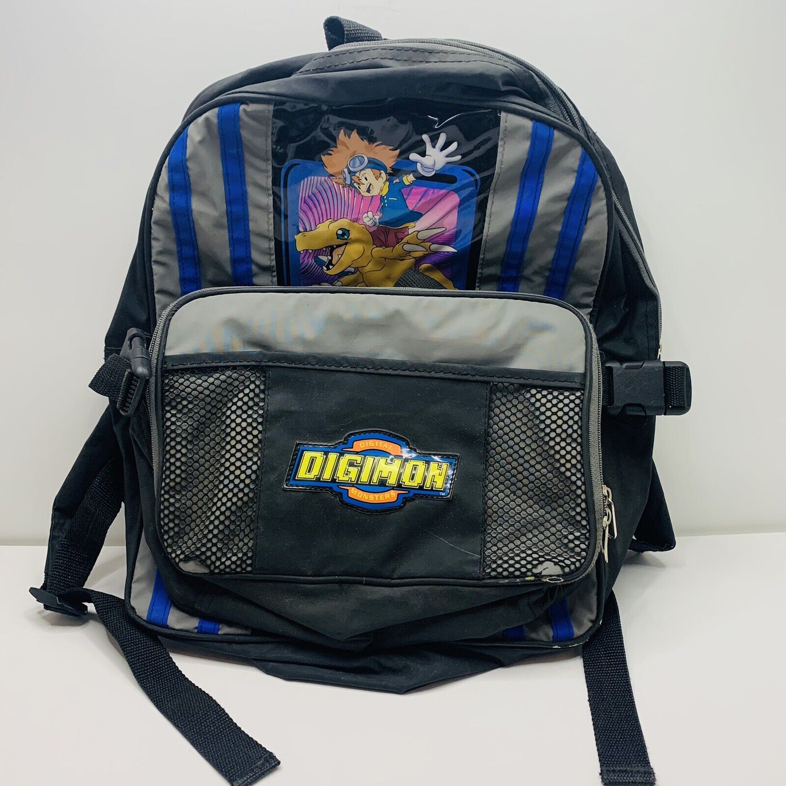 Vintage Digimon Youth Backpack Kuwagamon Kabuterimon Gray Black