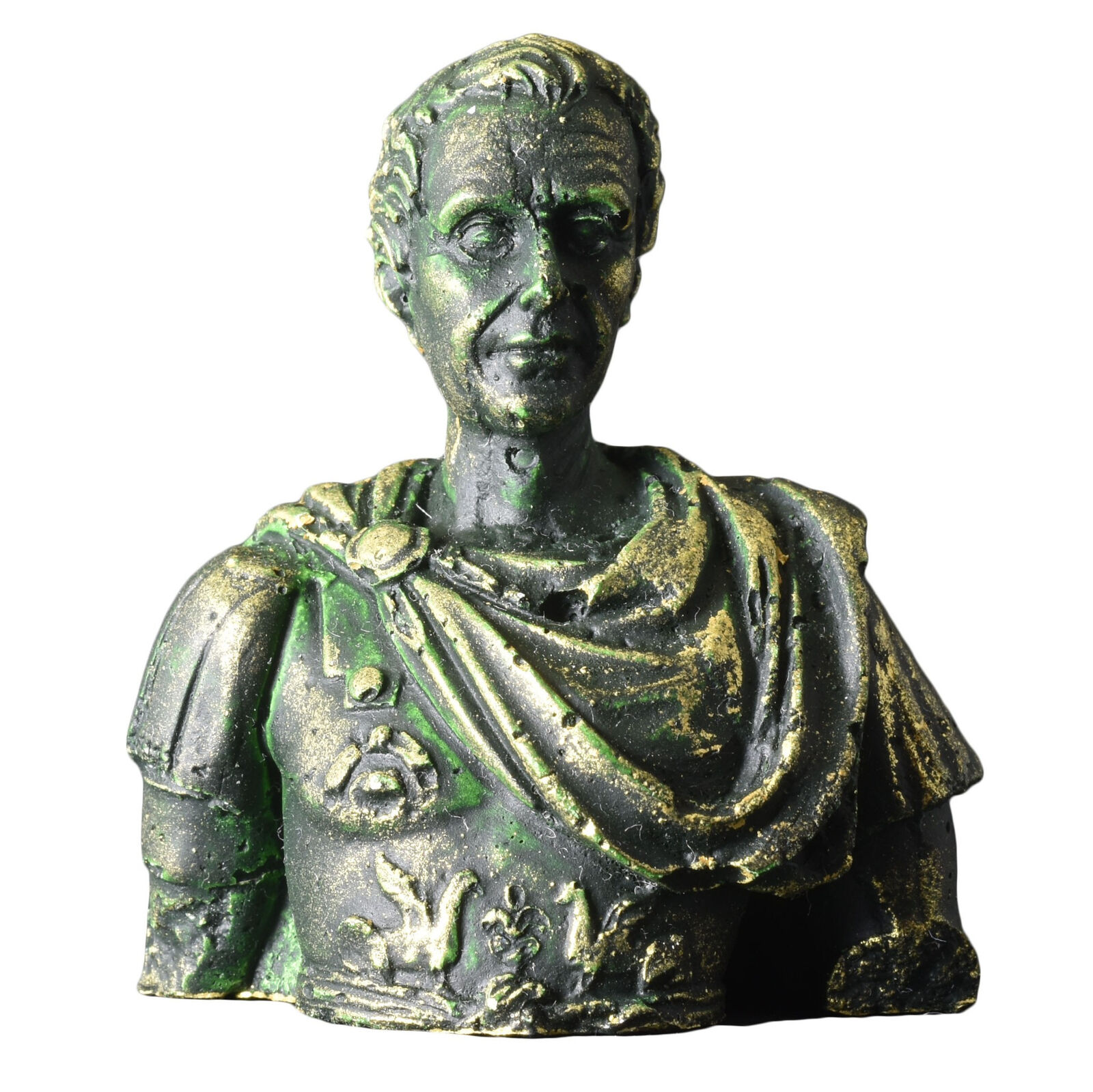 Julius Caesar Handmade Roman Style Terracotta Bust Statuette with Bronze Color