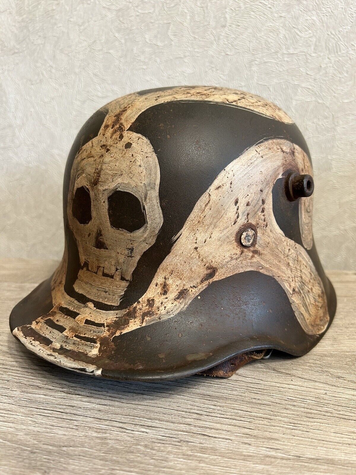 WW1 GERMAN helmet  M18  RARE BATTLE DAMAGE, WWI Relic