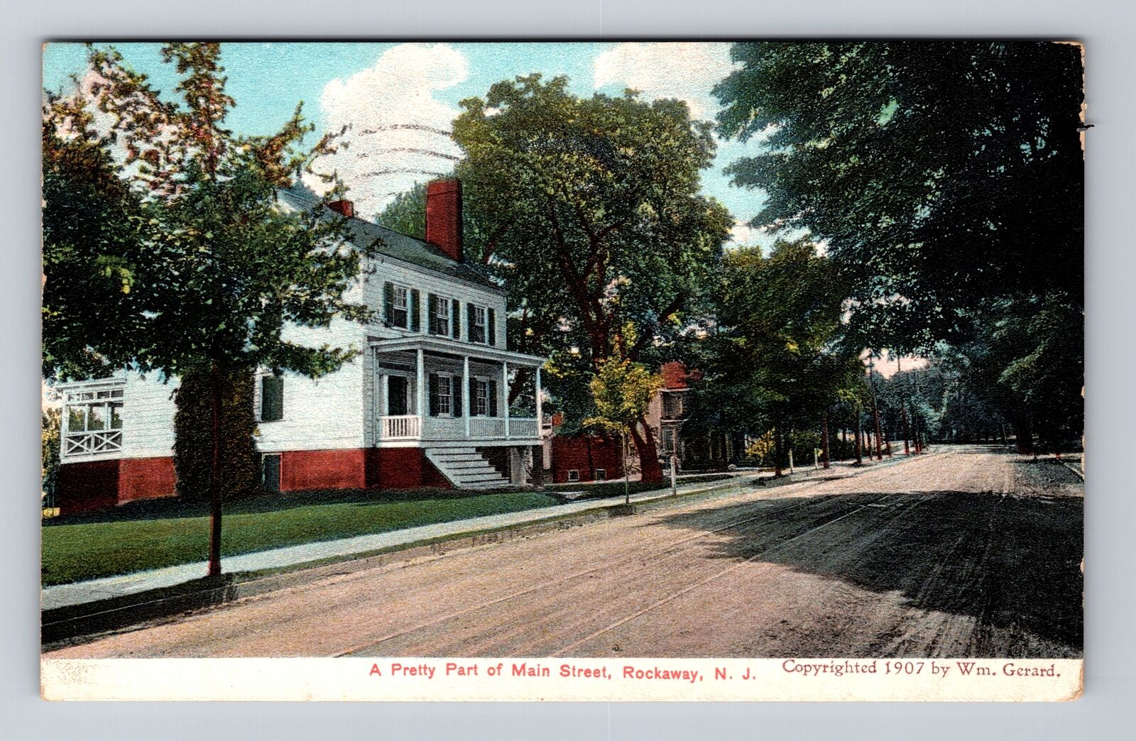 Rockaway NJ-New Jersey, A Pretty Part Of Main Street, Vintage c1910 Postcard