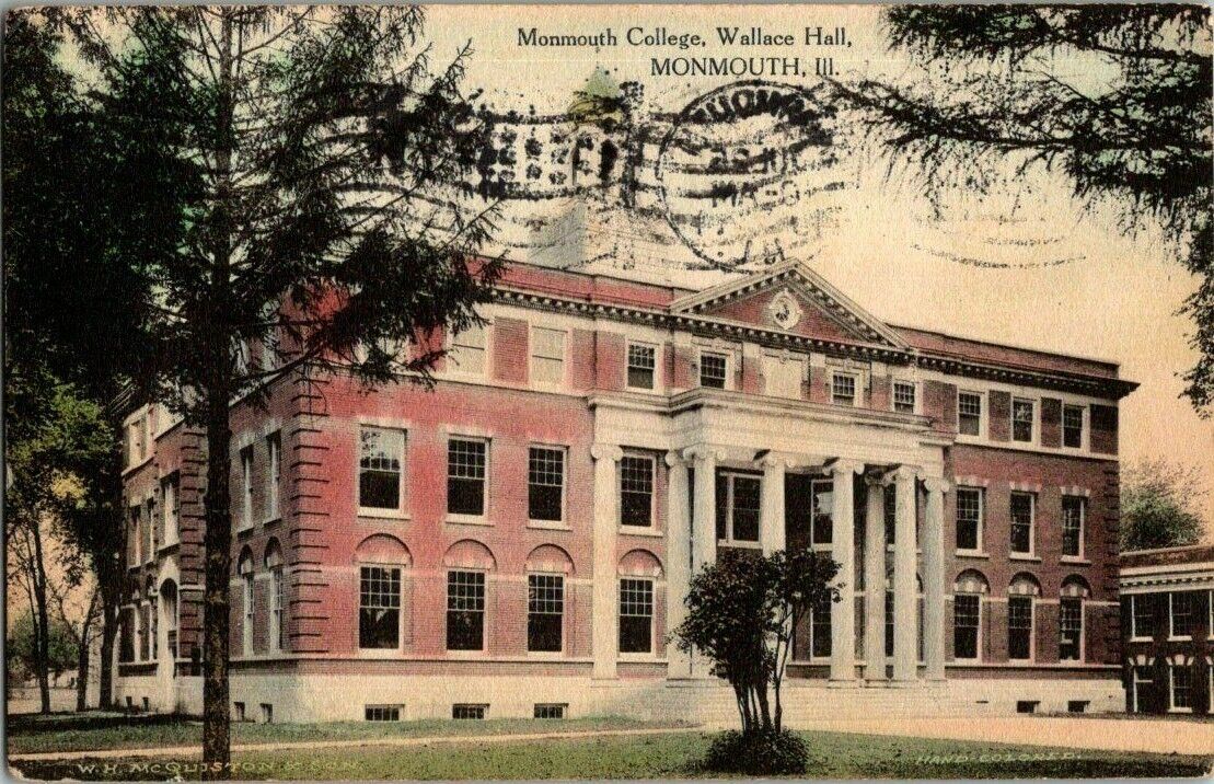 1914. MONMOUTH, ILL. MONMOUTH COLLEGE. WALLACE HALL. POSTCARD WA6