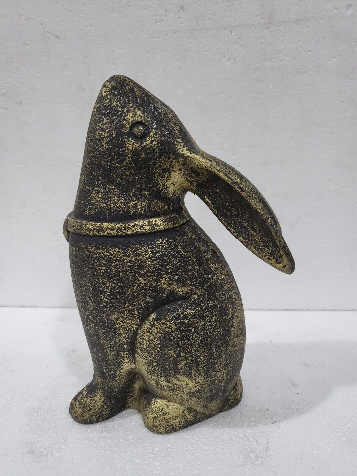 Vintage Big Rabbit Metal Easter Bunny Figurine Statue Antique 9 inches