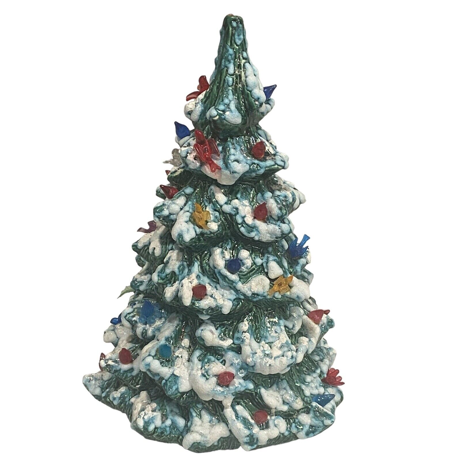 Vintage Howells Ceramic Christmas Tree Snow Flocked 1985 Signed 10” Read