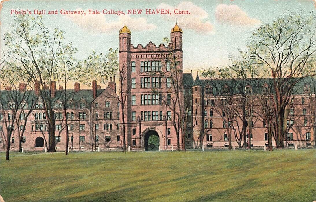 Postcard Phelp\'s Hall and Gateway Yale College New Haven Connecticut NH1