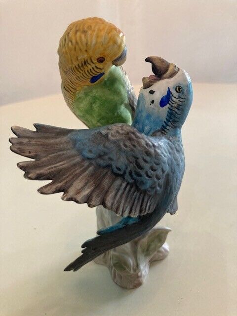 Beautiful Goebel  Budgerigar Parakeets Figurine  CV95 W. Germany  6.5 in