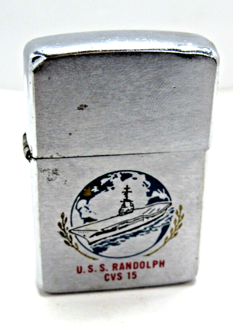  1960\'s U.S.S. Randolph CVS 15 Zippo  Cigarette  Lighter #F2-6