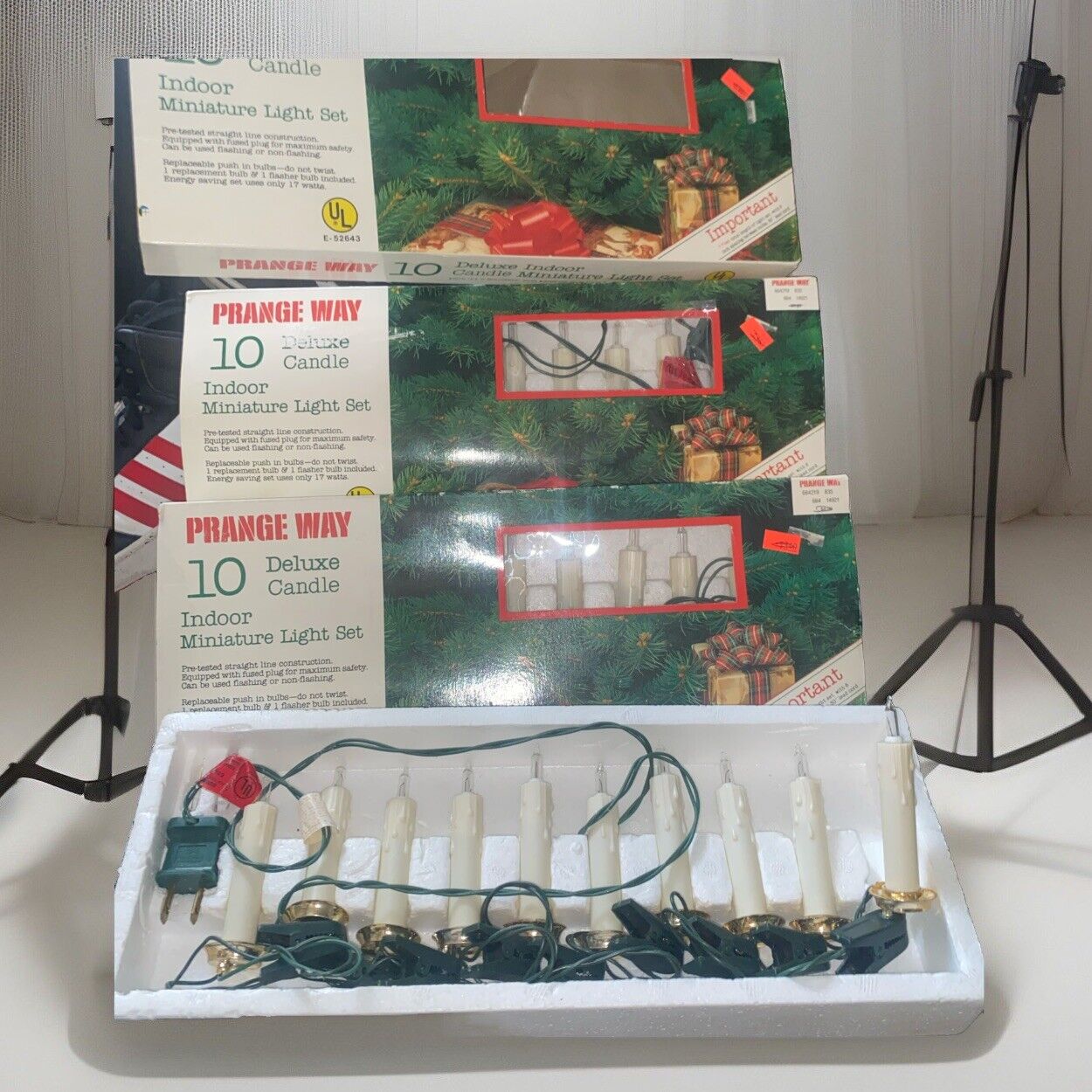 Vintage Christmas 10 Clip On Flame Candle Tree Lights FIVE SETS Of 10 Working