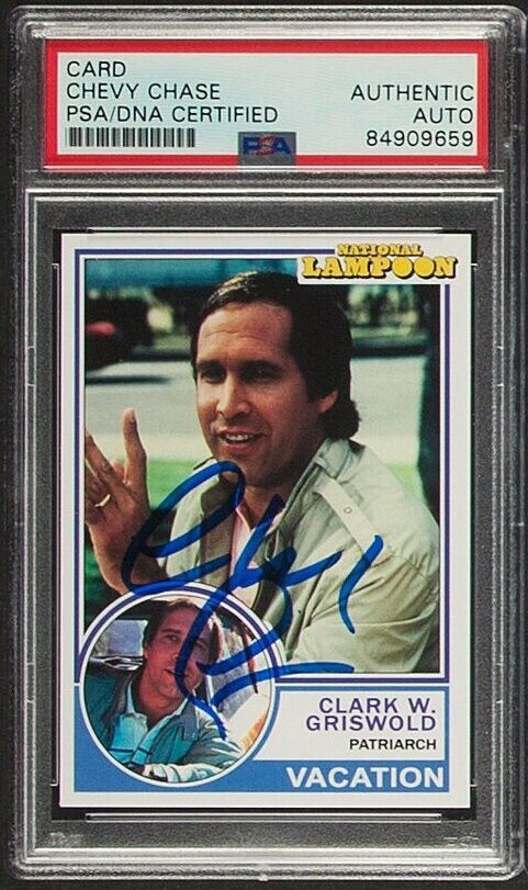 National Lampoon's Vacation Custom Card Chevy Chase Signed PSA Authentic Auto