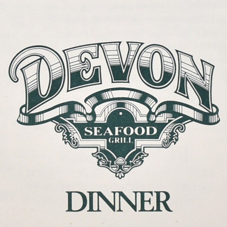 1988 Devon Seafood Grill Restaurant Menu Boone Boulevard Rt 7 Vienna Virginia #1