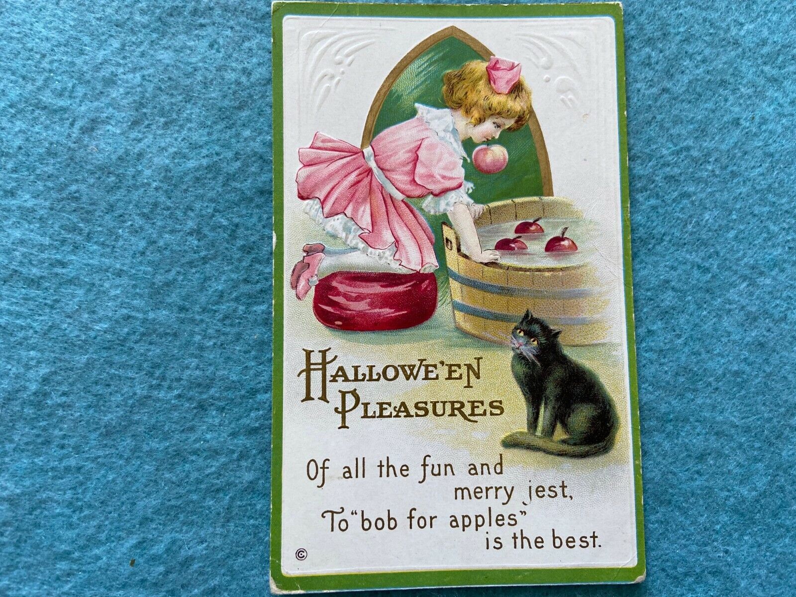 Halloween Pleasures Vintage Postcard
