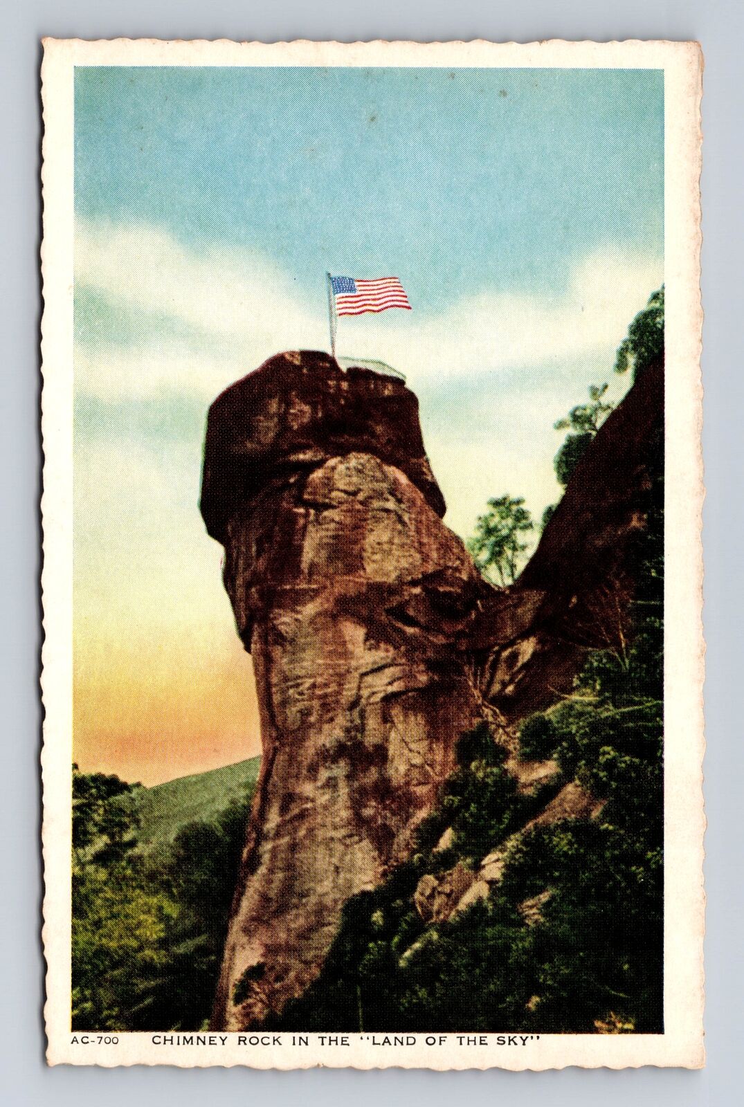 NC- North Carolina, Chimney Rock In The Land Of The Sky, Vintage Postcard