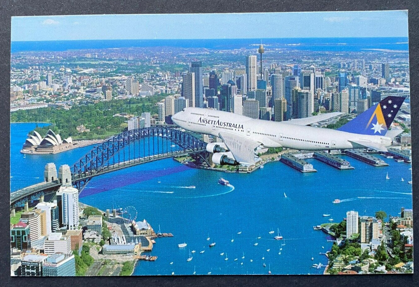 Ansett Australia Boeing 747-300 Aircraft Postcard - Airline Issued