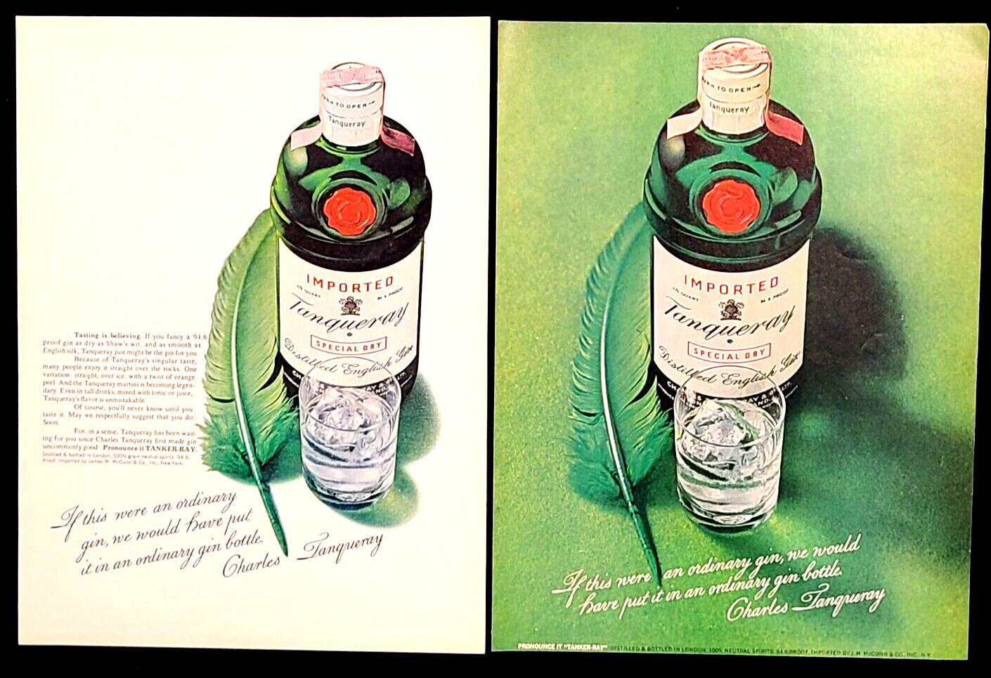 Tanqueray Gin Original 1968 Vintage Print Ads
