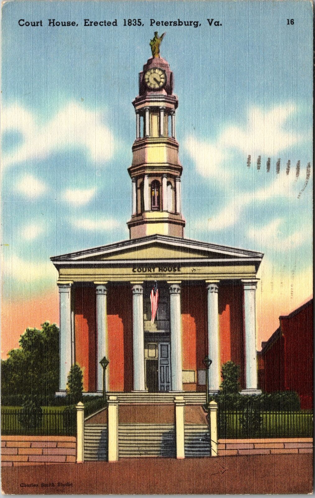 Petersburg VA-Virginia, Court House, Exterior, Vintage Postcard