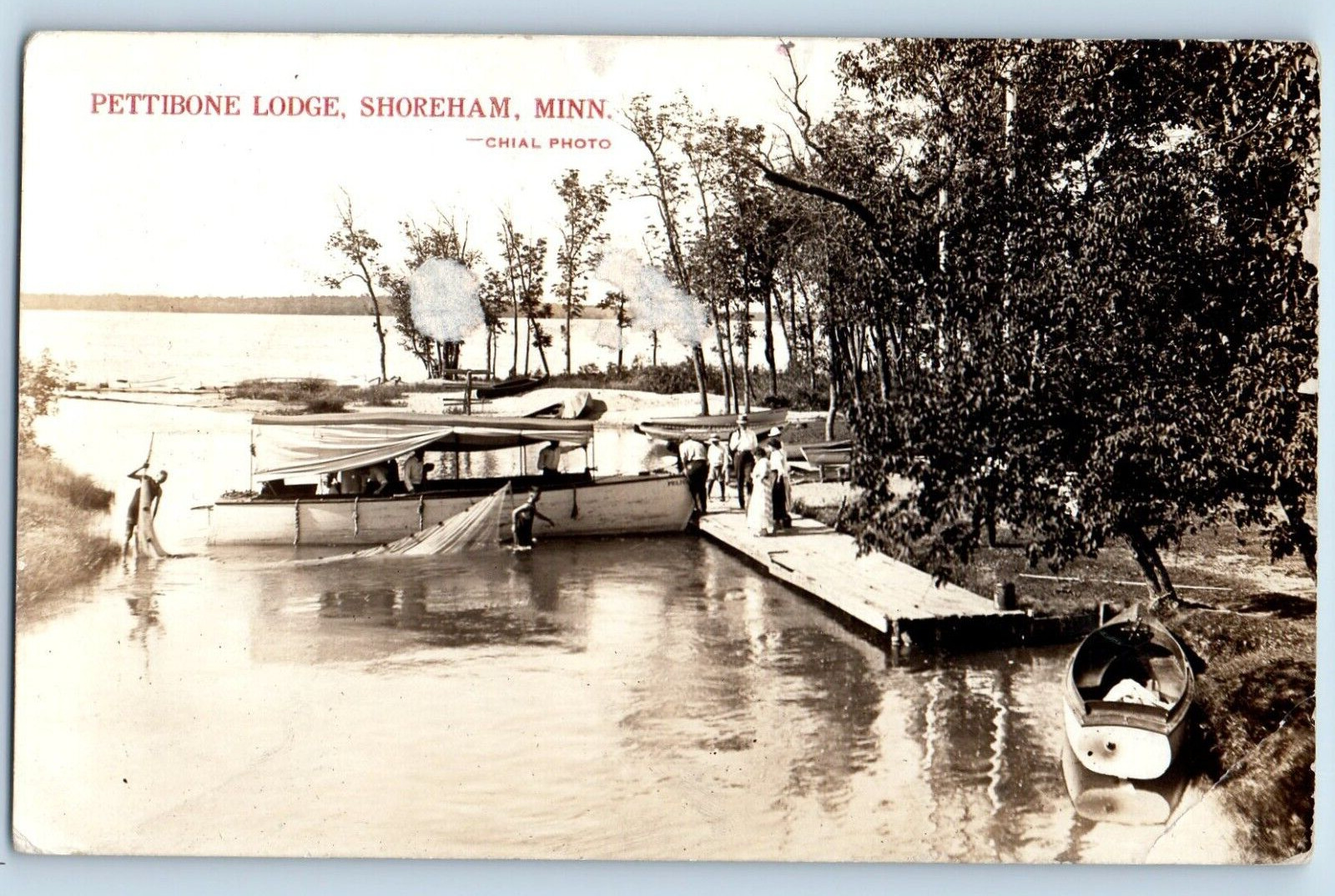 c1930's Pettibone Lodge Chial Shoreham Minnesota MN RPPC Photo Postcard