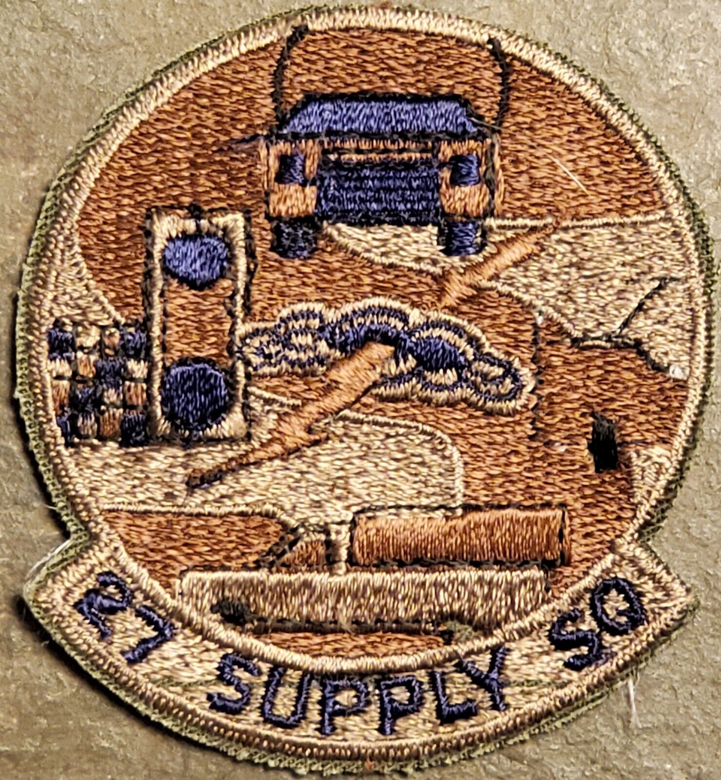 USAF MILITARY PATCH AIR FORCE 27th SUPPLY SQUADRON SUBDUED DESERT DCU ORG USGI