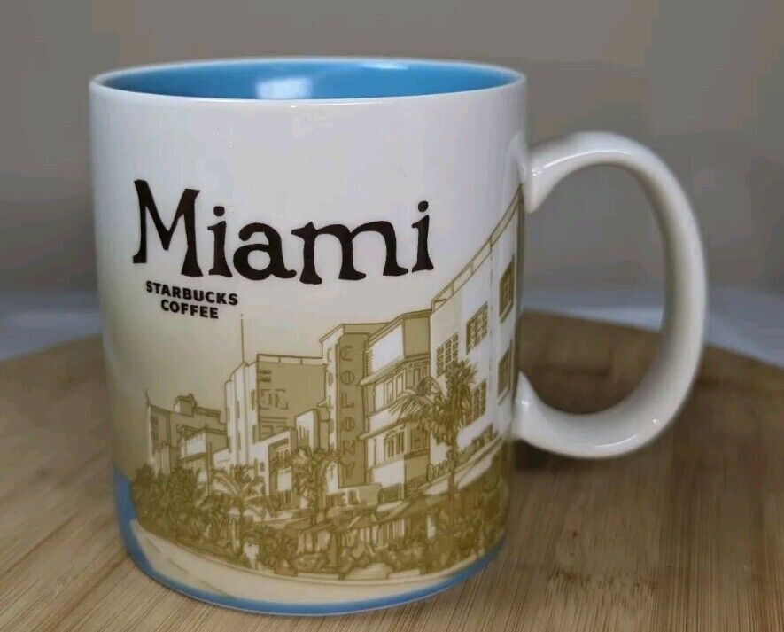 Starbucks 2009 Miami Global Icon Collector Series 16oz Ceramic Mug EUC