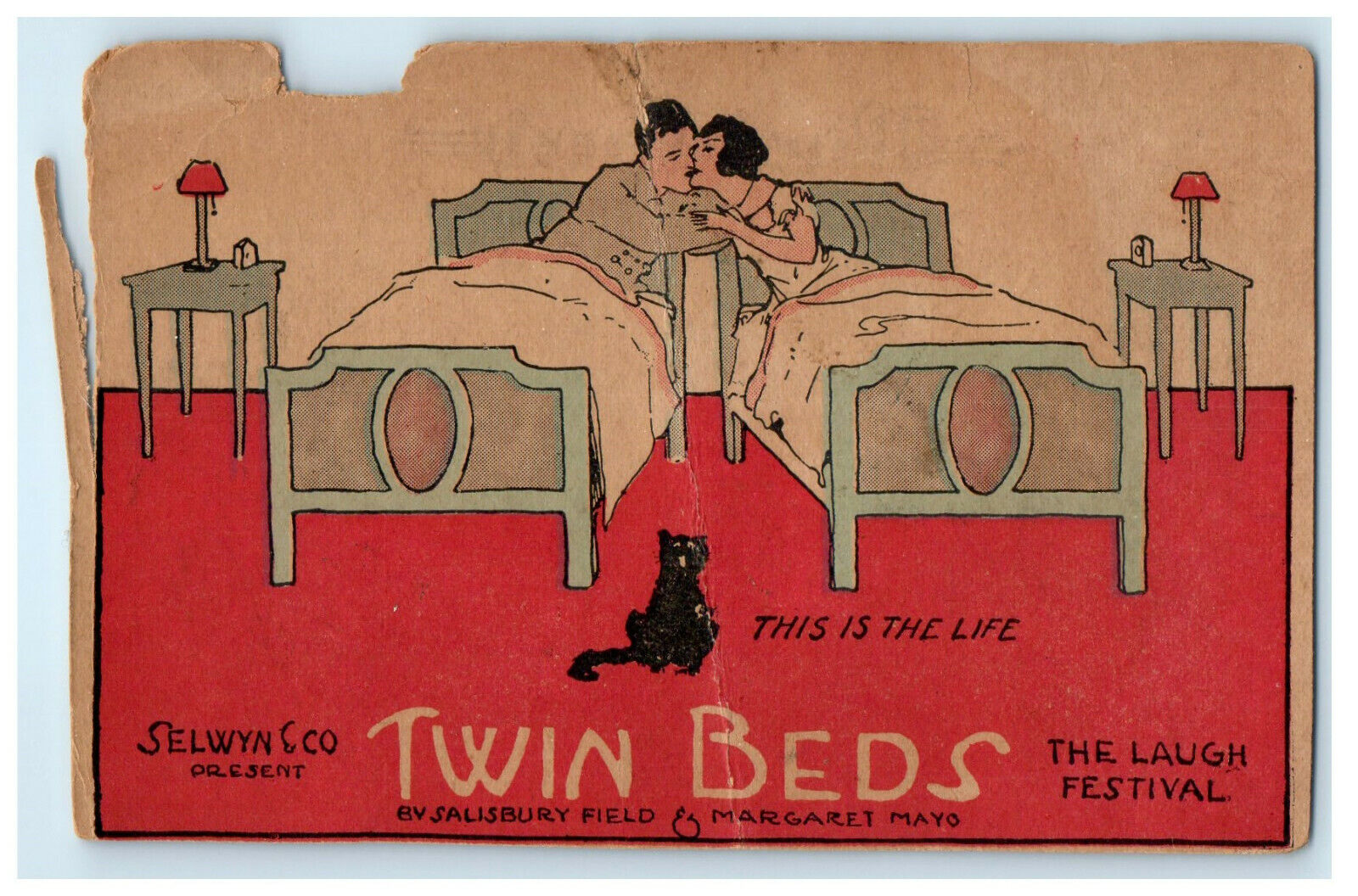c1910s Twin Beds New Theatre Chambersburg Pennsylvania PA Advertising Postcard