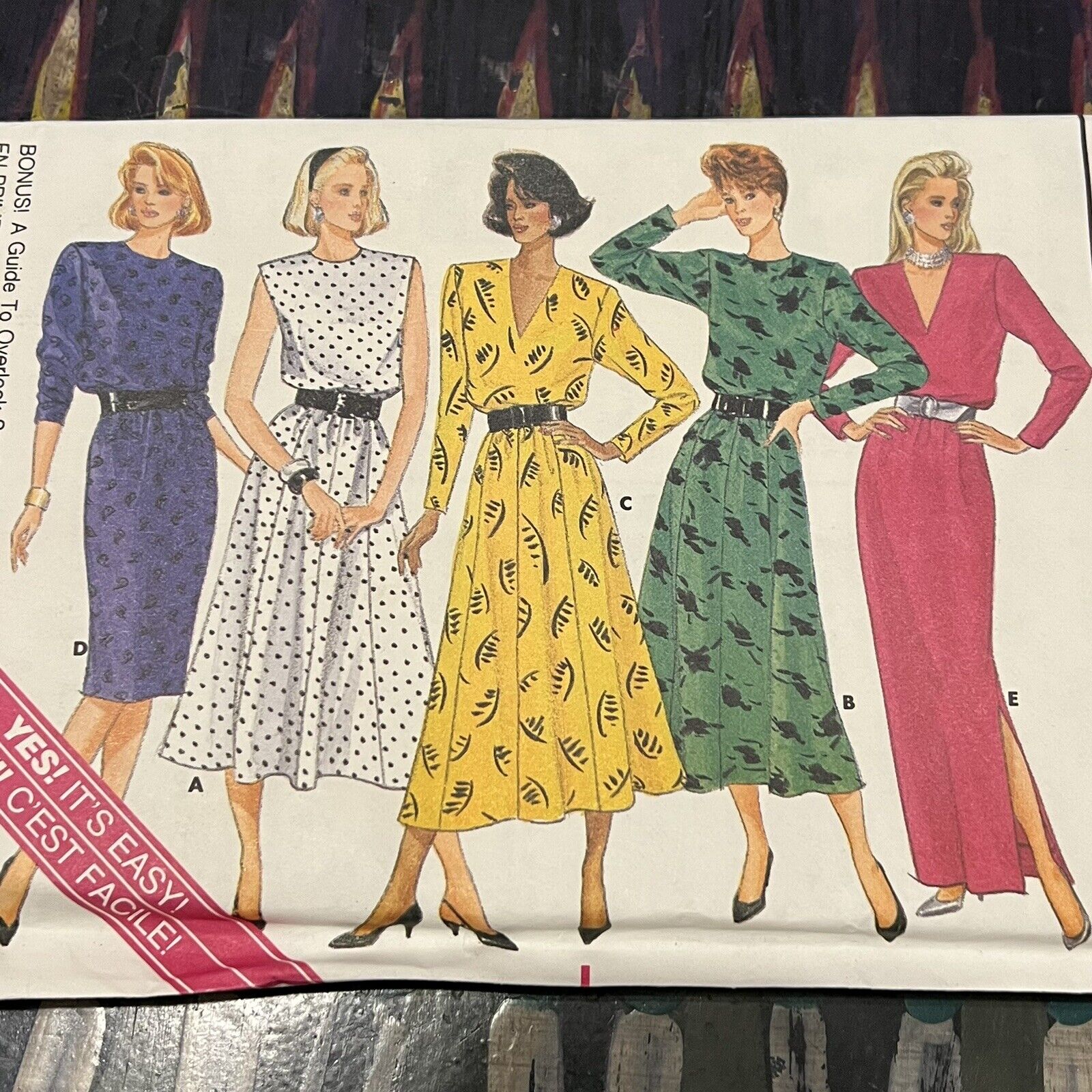 Vintage 1980s Butterick 4102 Easy Pullover Dress Sewing Pattern 6 8 10 UNCUT