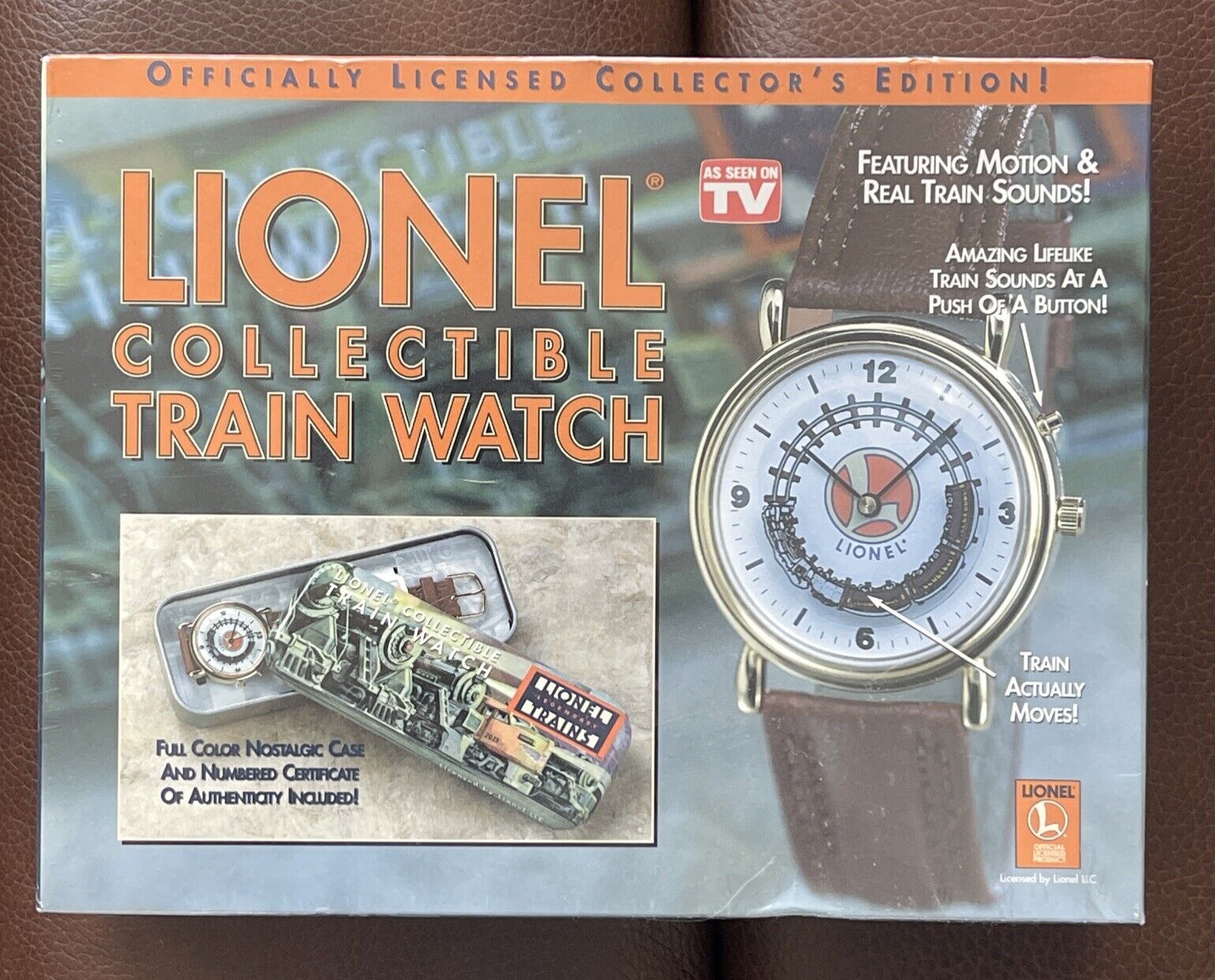 Lionel Collectible Train Watch Leather Wristband watch Origl sealed unopened Box