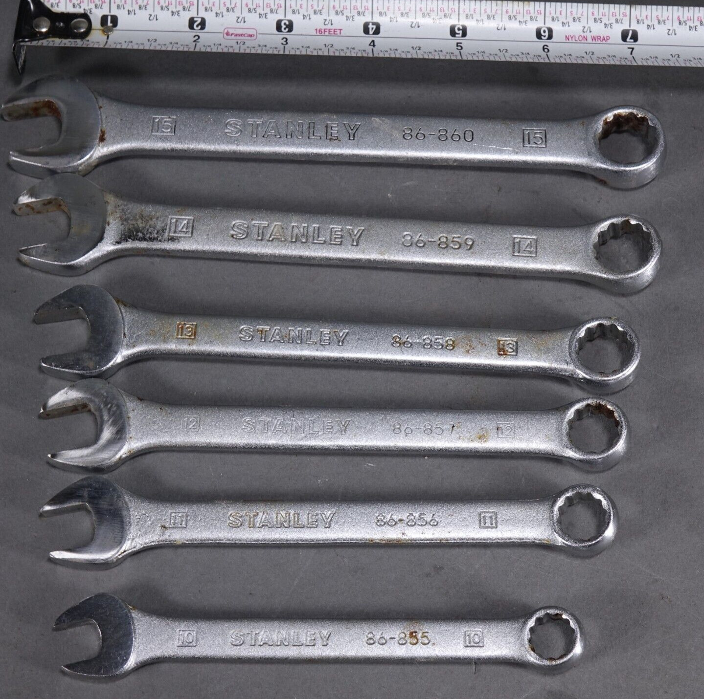 Stanley 6 pc. Combination Wrench Set 10-15mm 86-860 859 858 857 856 855