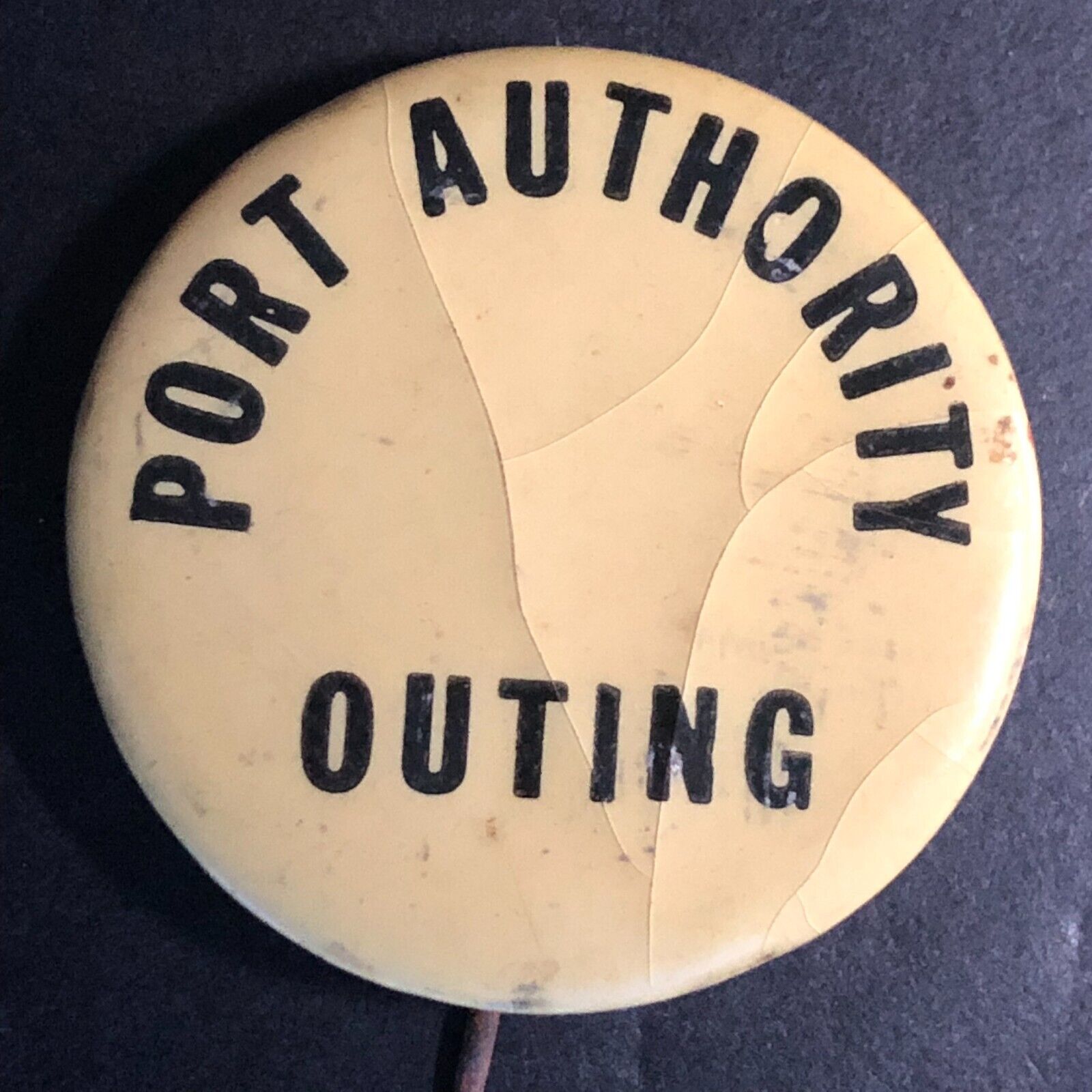 Port Authority Outing Celluloid Steel Pinback c1940\'s-50\'s Scarce
