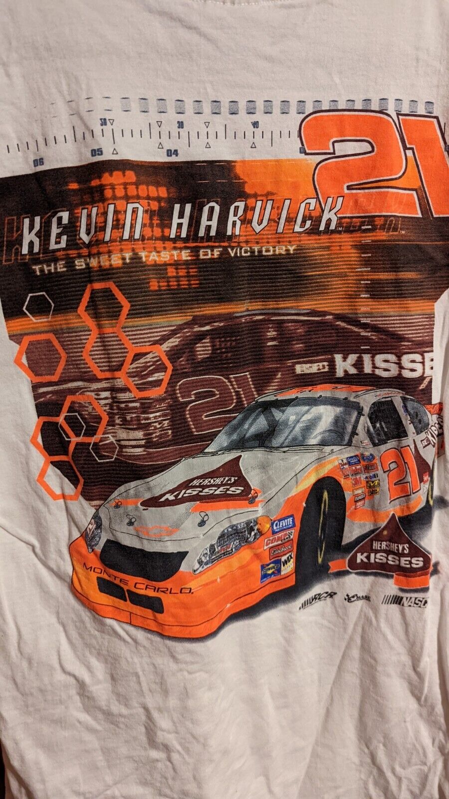 Nascar Men\'s M Chase T Shirt Hershey Kisses Kevin Harvick #21 Chevy Double Sided