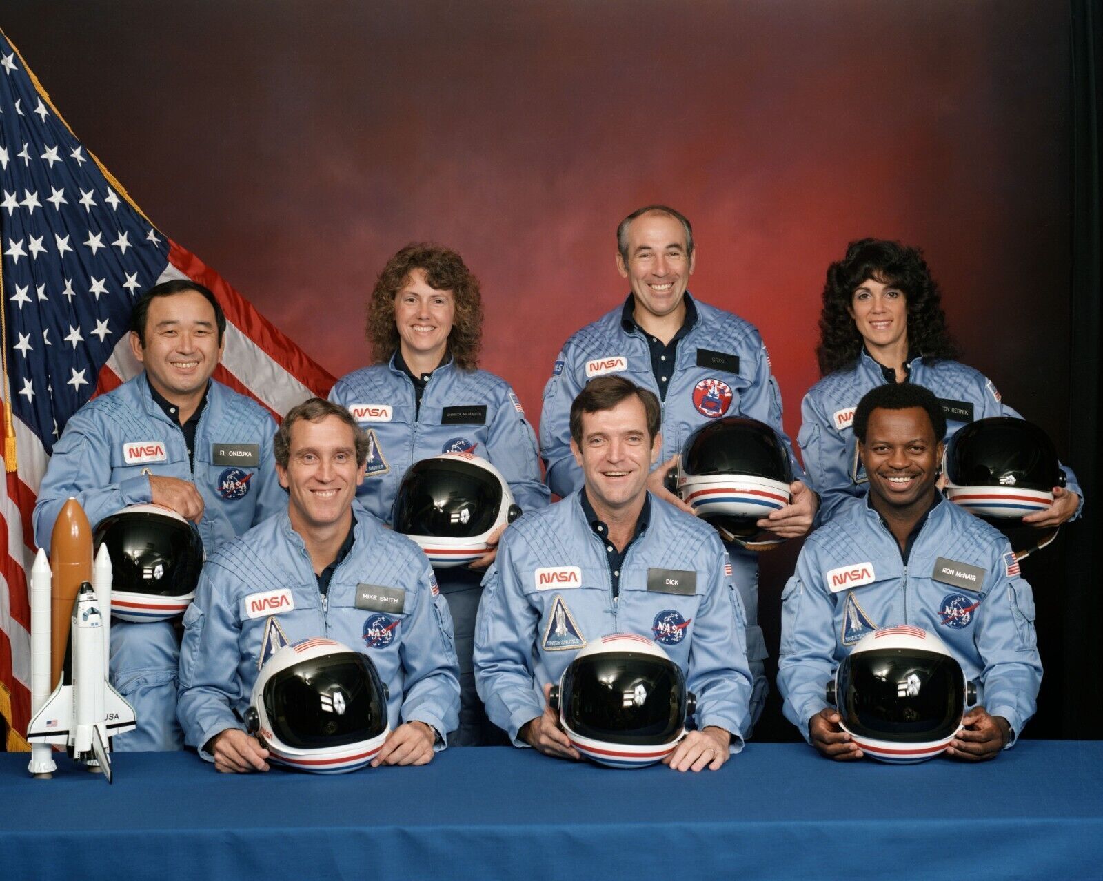 SPACE SHUTTLE CHALLENGER CREW PORTRAIT STS-51L MISSION 8X10 NASA PHOTO REPRINT
