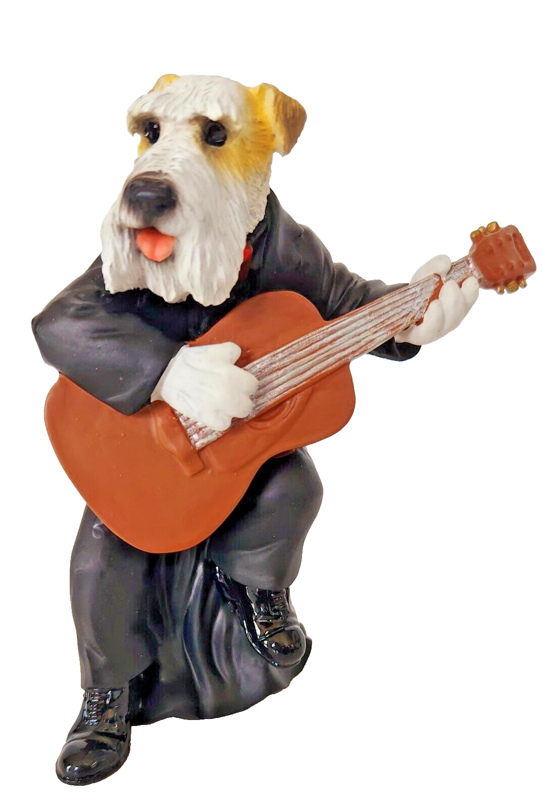 Vintage Ganz Bo Beagles & The Bad Bones Schnauzer Dog Playing Guitar 5” Figurine