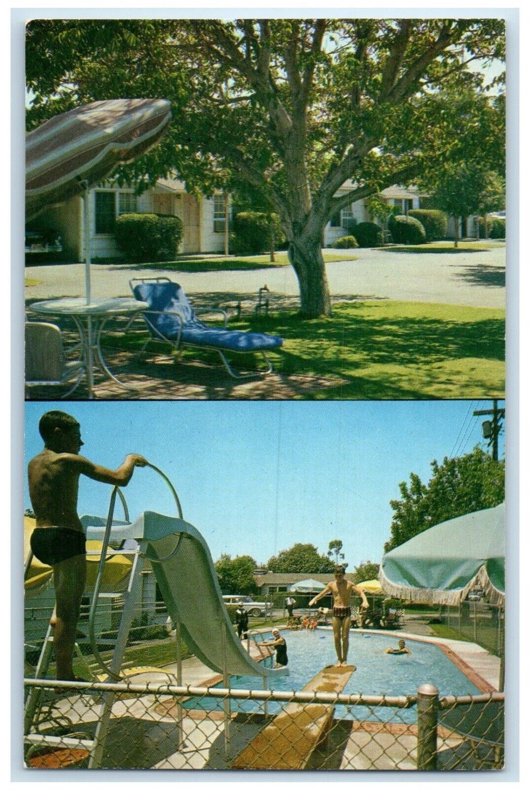 c1960's San Fernando Valley Motel Van Nuys California CA, Dual View Postcard