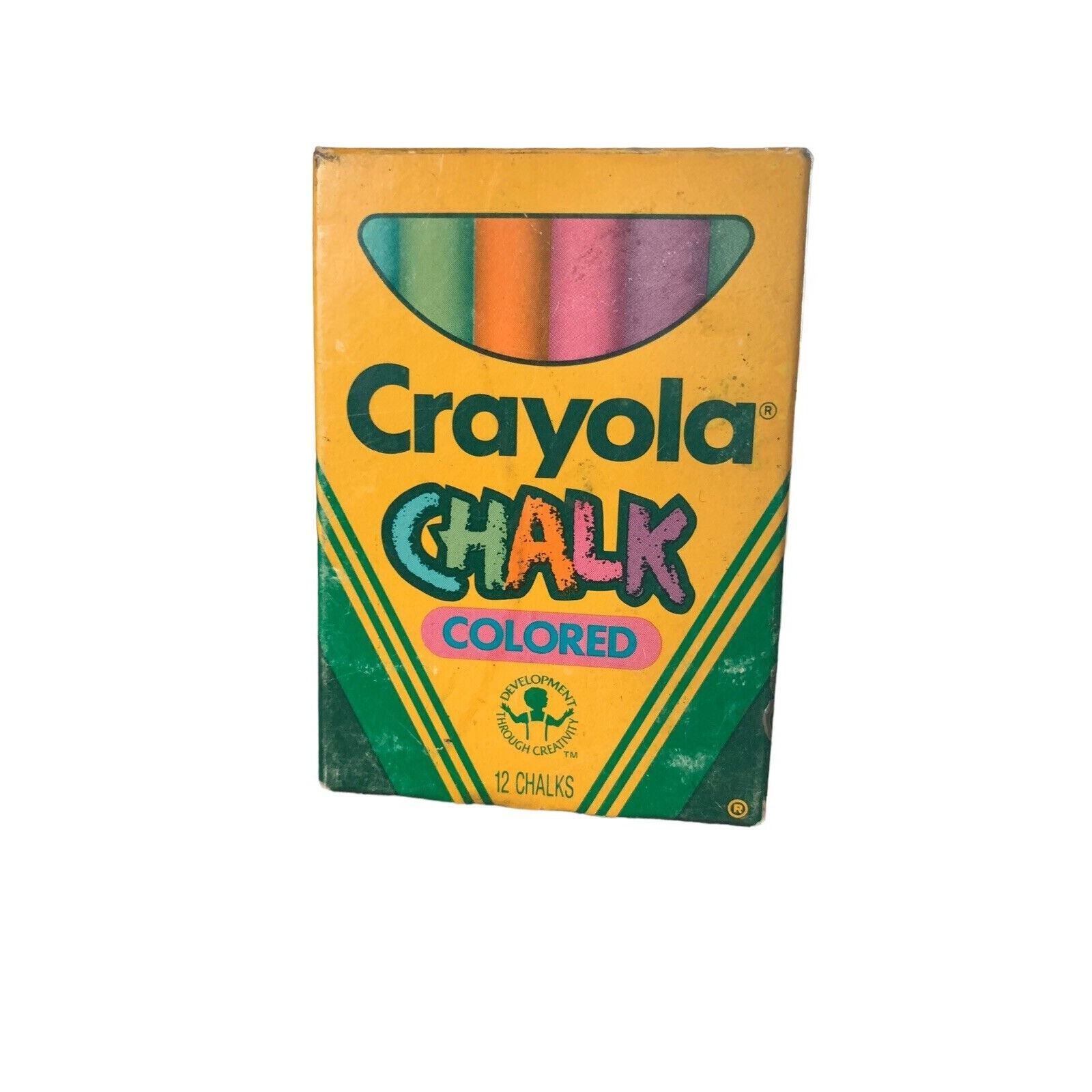 Vintage Crayola Colored Chalk~ Binney & Smith ~12 Sticks~ Original Box~1988