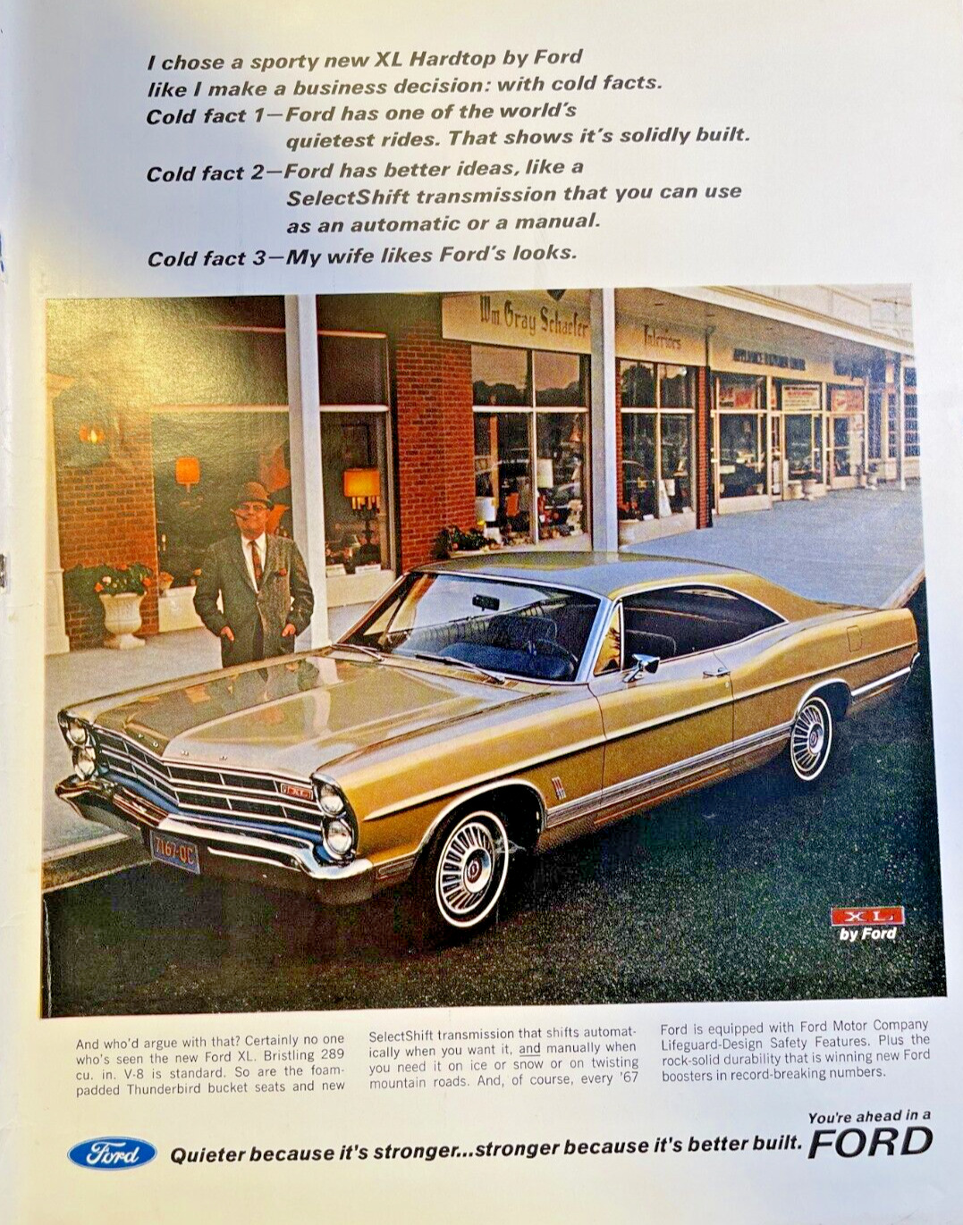 1967 Magazine Advertisement Ford XL Hardtop