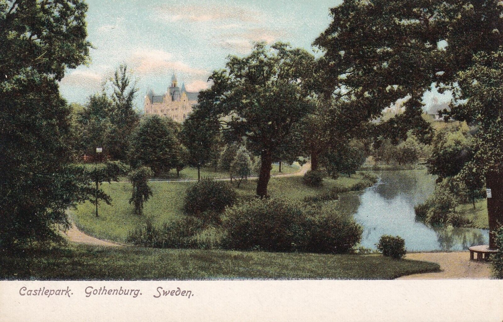 Vintage Castlepark Gothenburg Sweden Postcrd Unposted I196
