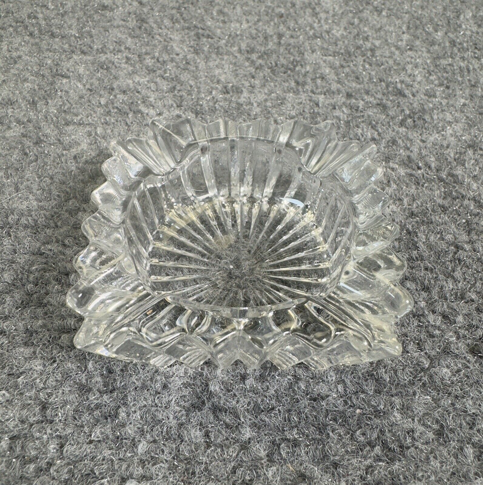 Vintage A.H. Heisey & Company Elegant Glass Personal Ashtray with Owner History