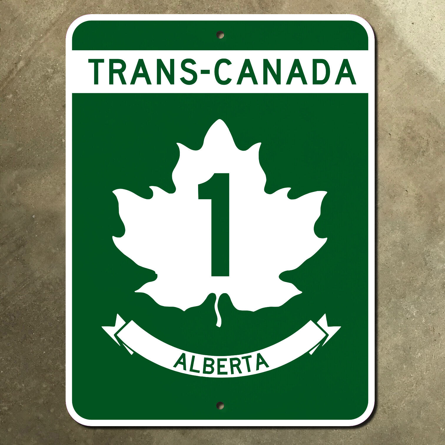Canada Alberta Trans-Canada Highway 1 Calgary marker road sign 1980s 9x12