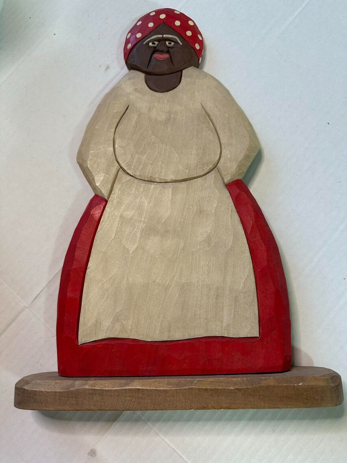Hand Made Wood Carved Ethnic African Woman Aunt Jamima Mint Rare Unique