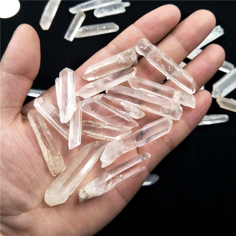 30-100mm Natural Clear Quartz Crystal Point Stone Healing Monocrystal Stick Wand