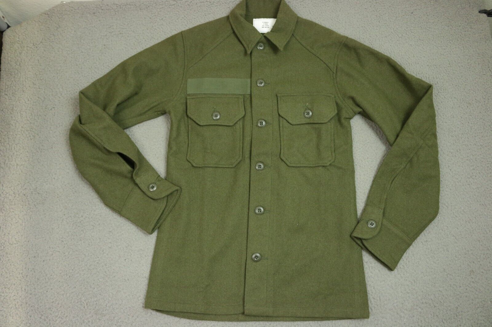 Vintage US Army Cold Weather Button Up Shirt Field Men's Size XS Green