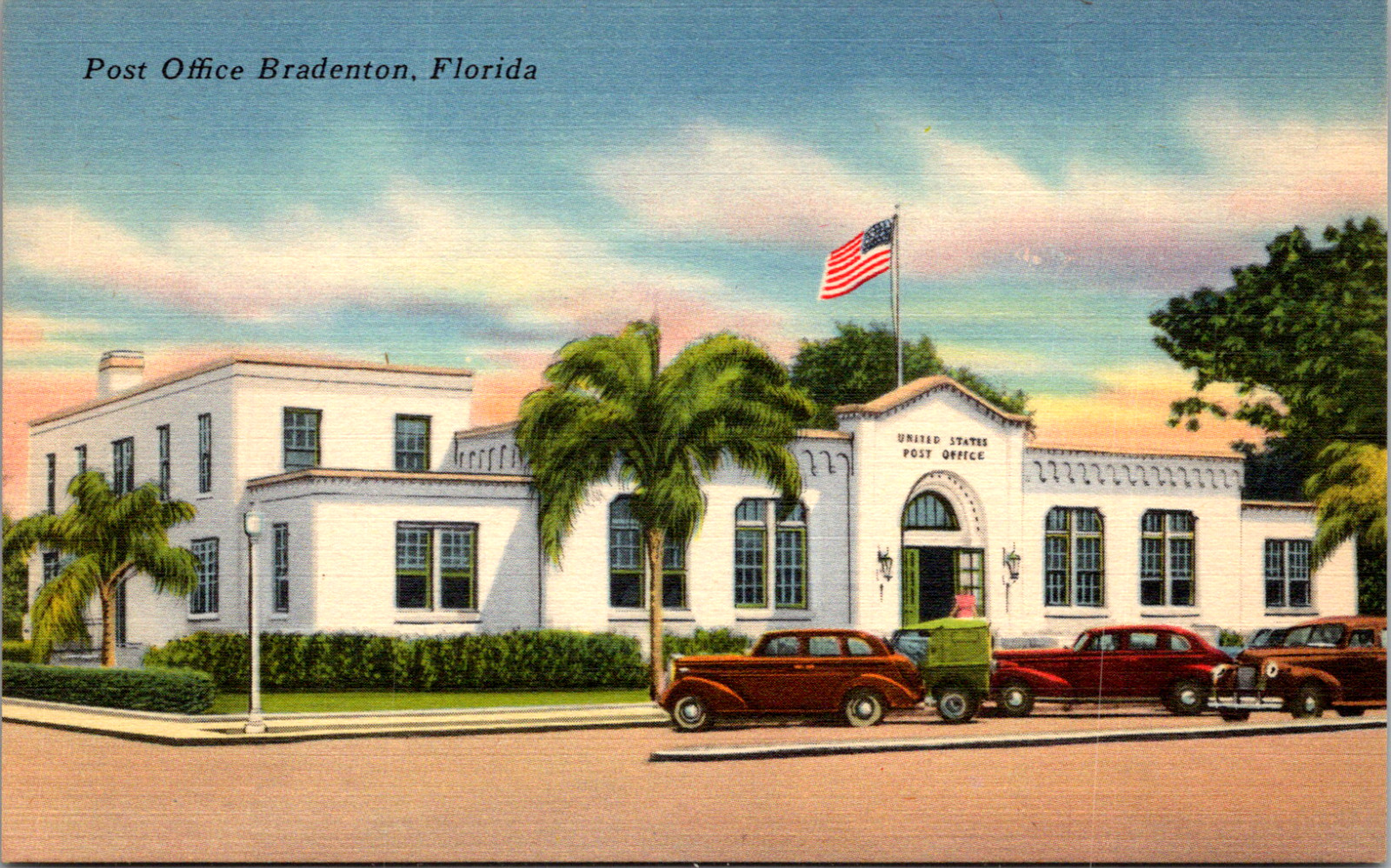 Bradenton Florida FL The Old Post Office Vintage C. 1940\'s Postcard