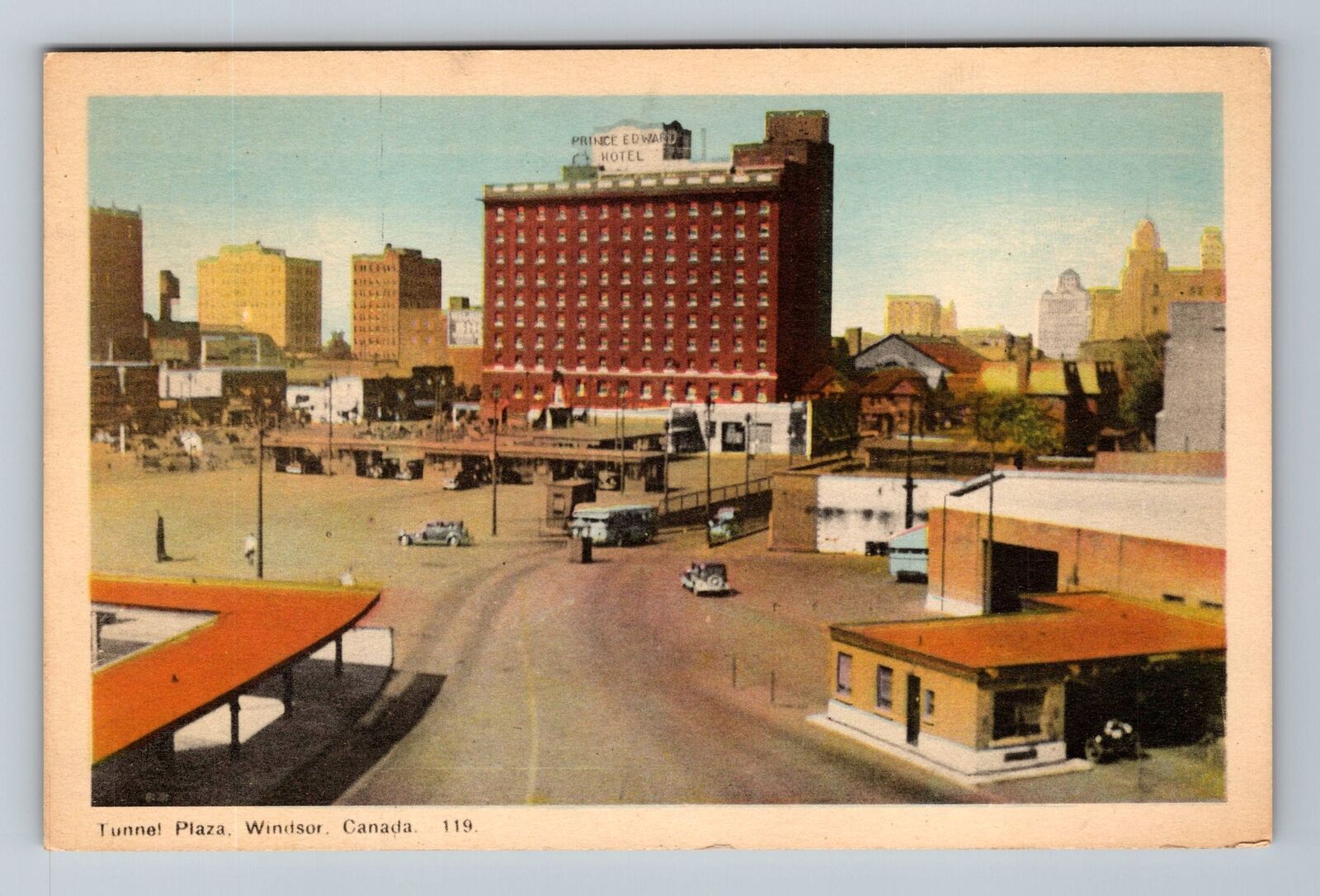 Windsor-Ontario, Tunnel Plaza, Advertisment, Vintage Postcard