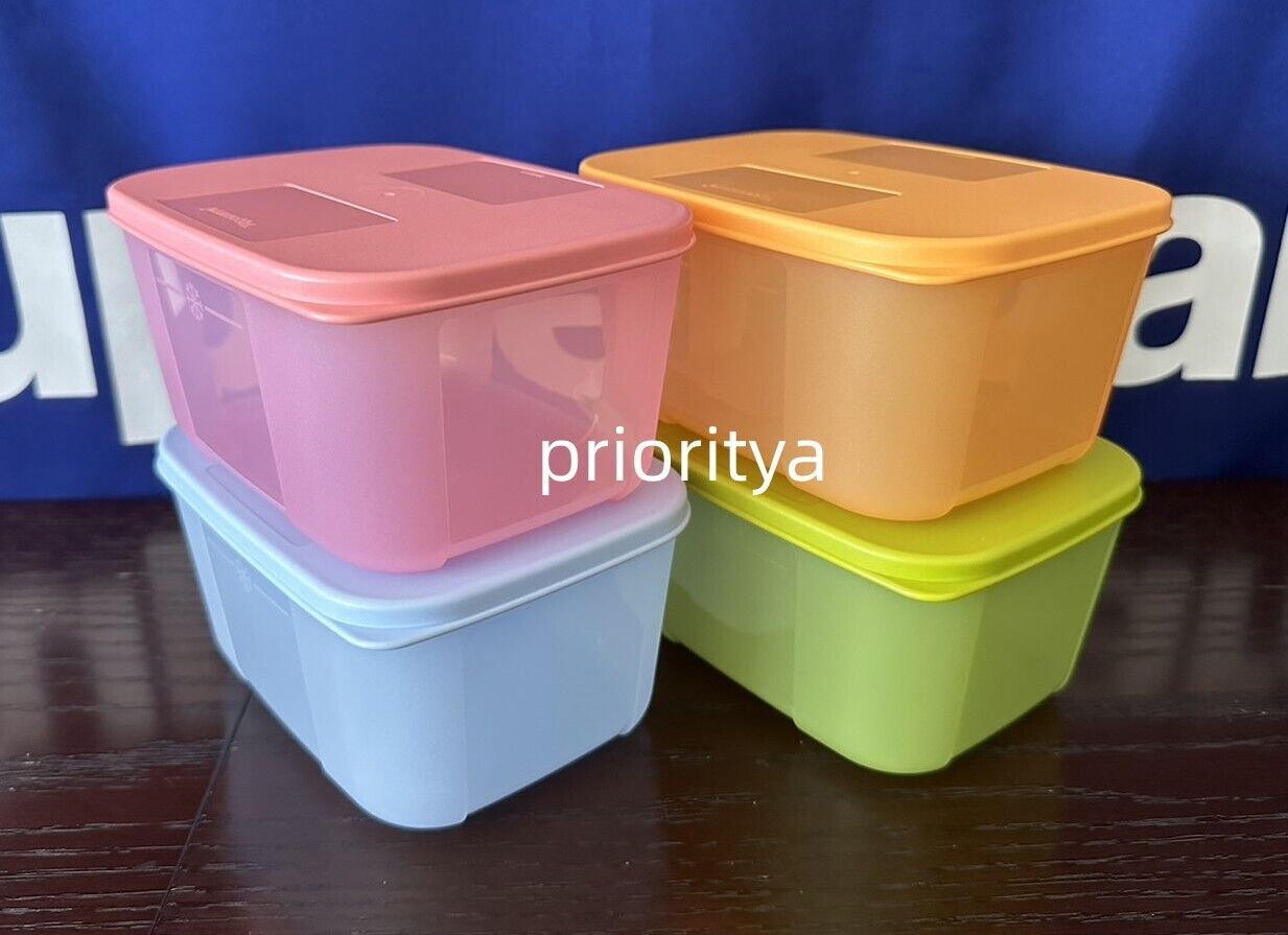 Tupperware Freezer Mates Rectangular Container 700ml Set of 4 Assorted Color New