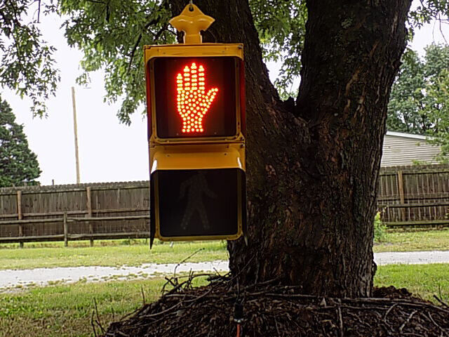 Refurbished Walk Dont Walk Pedestrian Traffic Light Signal with Sequencer