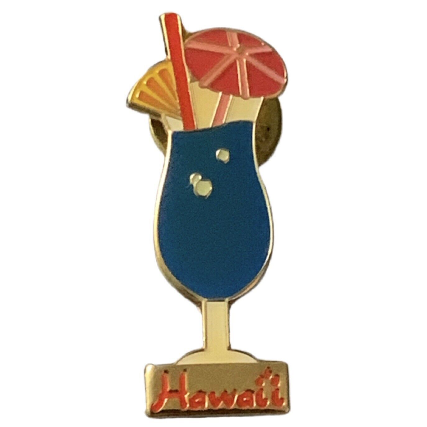 Hawaii Blue Tropical Cocktail Drink Travel Souvenir Pin