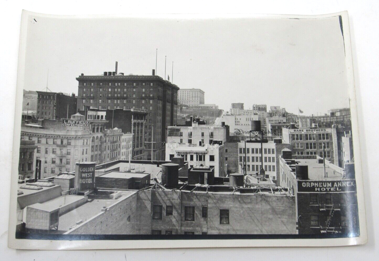c1906 Downtown San Francisco Pre-Earthquake Photograph Hotels Powell St 5x7 RARE