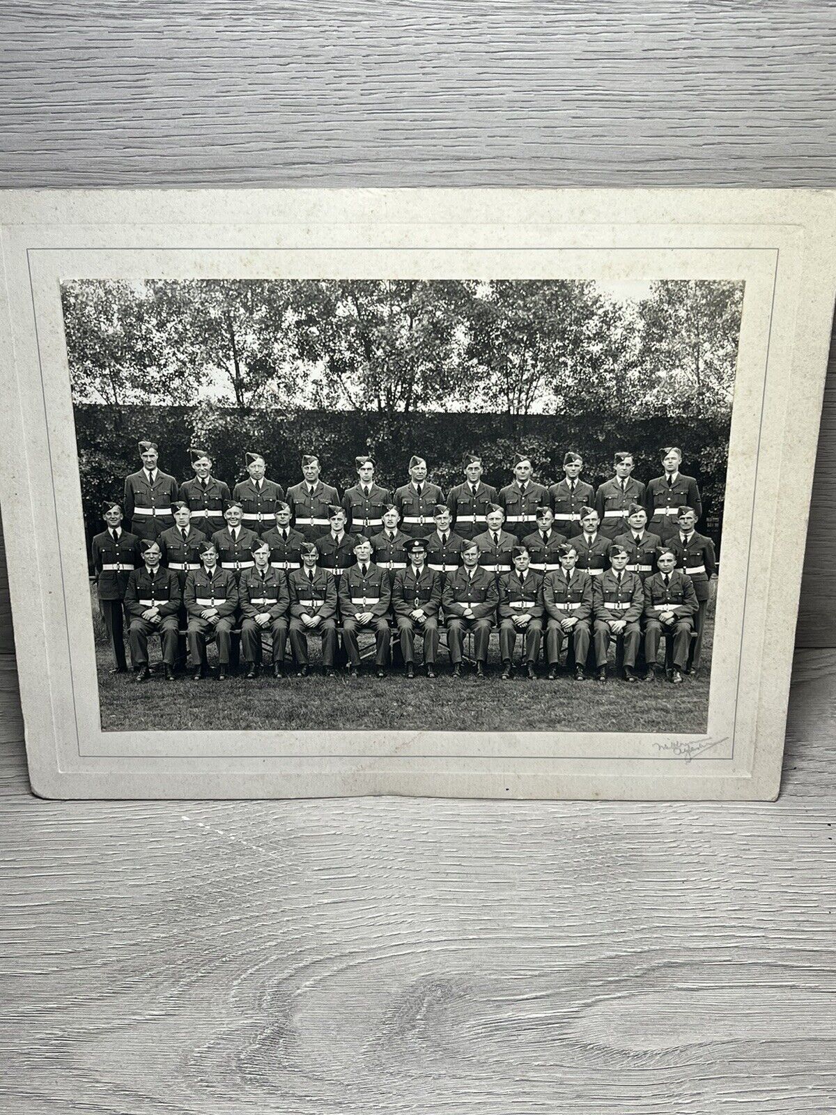 Vintage Photograph 1944?R.A.F?  Military Group Photograph Signed