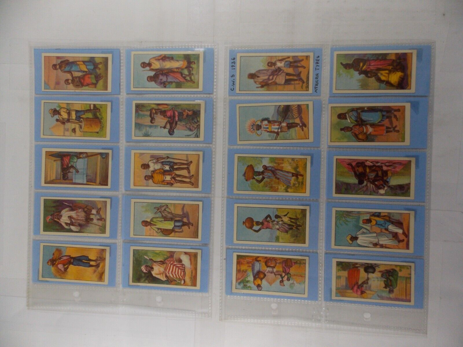 CWS Cigarette Cards African Types 1936 Complete Set 24 in Pages