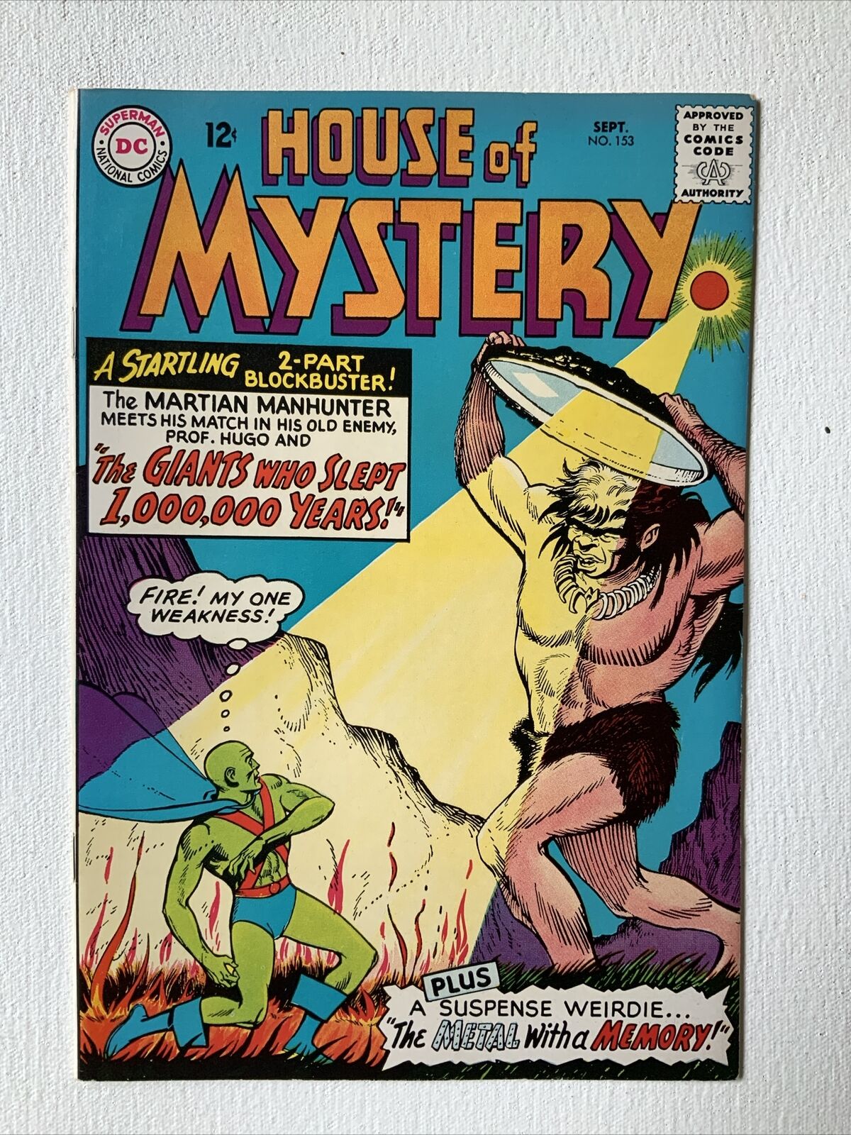 HOUSE OF MYSTERY 153 1965 DC COMICS MARTIAN MANHUNTER VF/ NM- Beauty